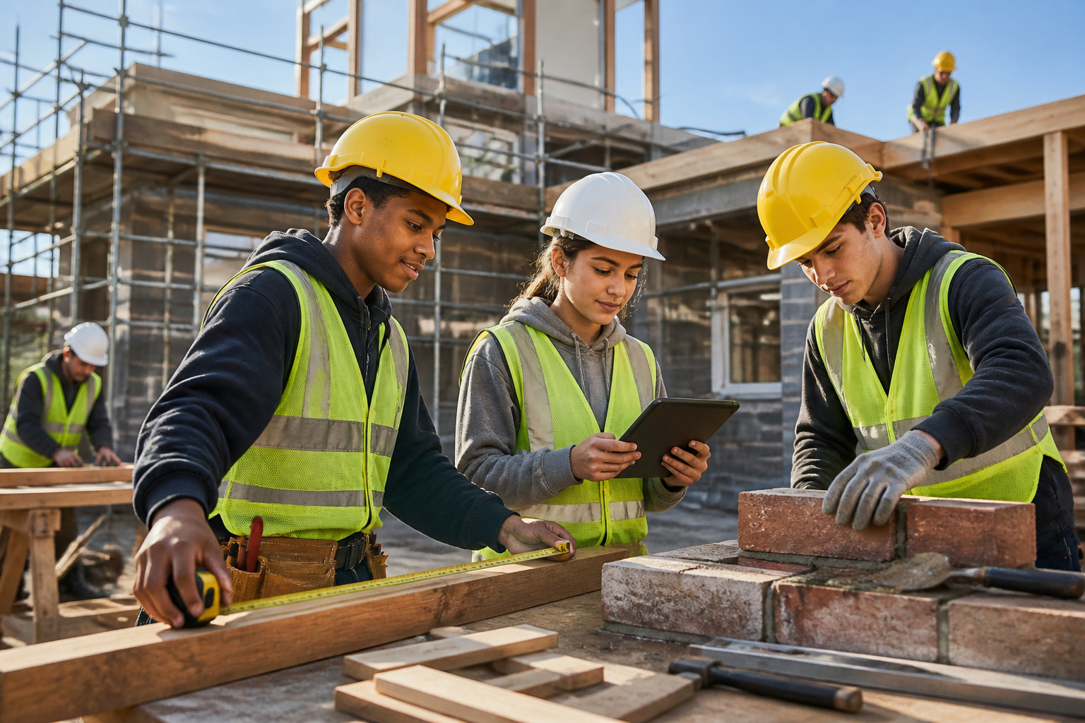Formation professionnelle sur un chantier moderne