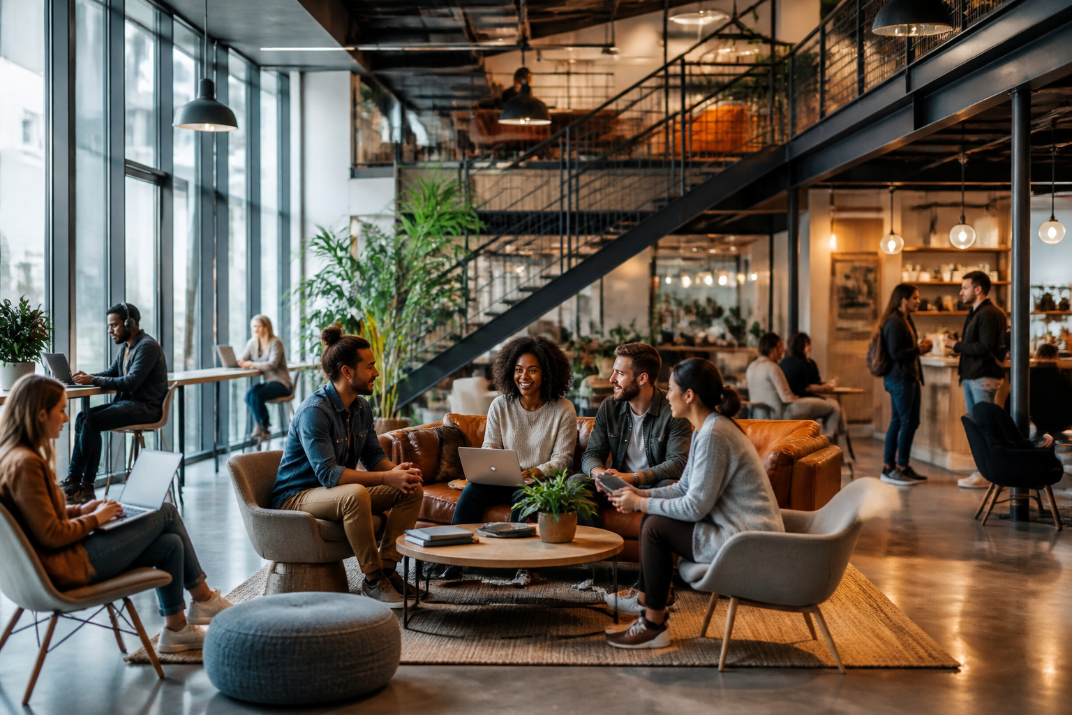 Millennials collaborant dans un espace moderne