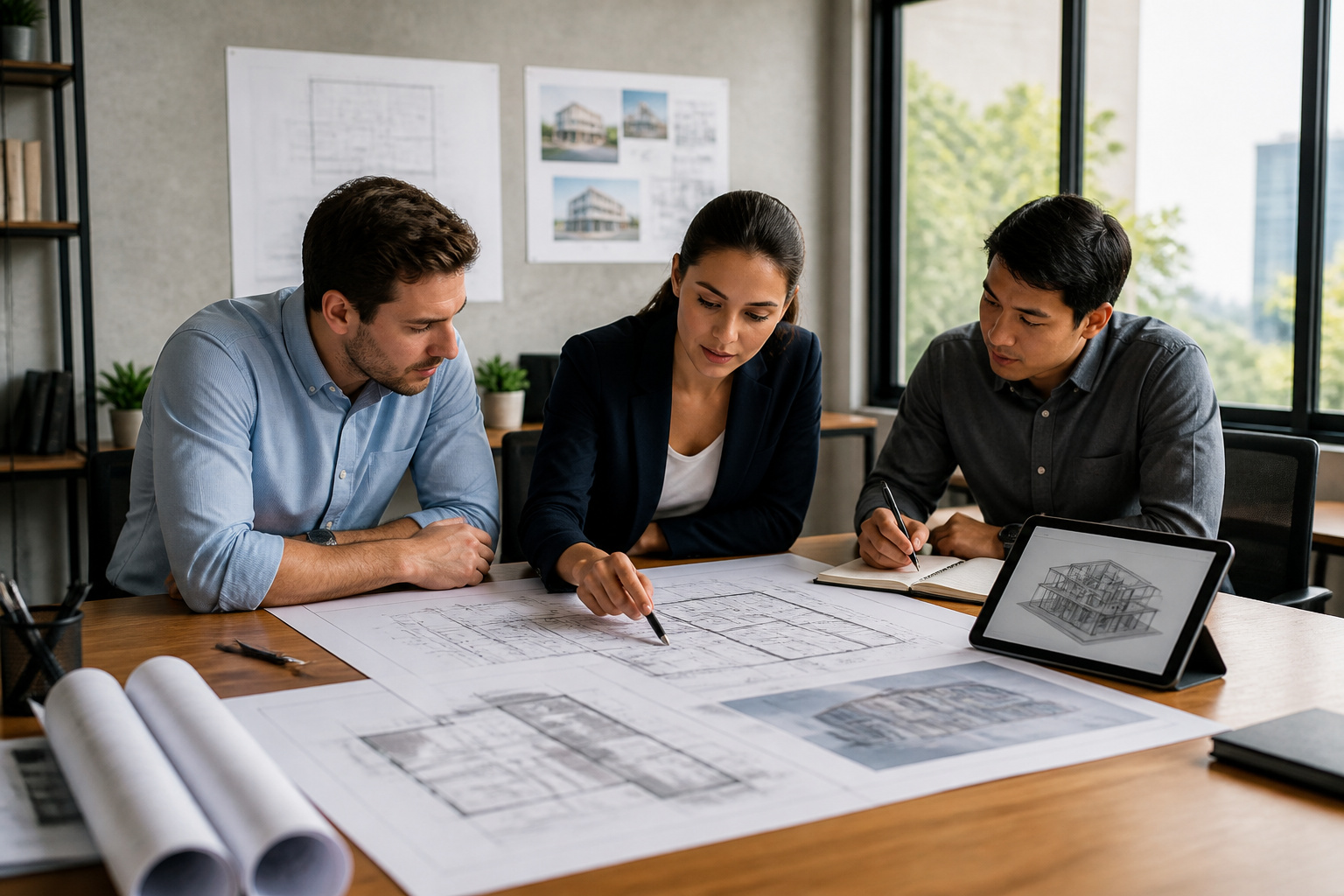 Reunion darchitectes sur les plans