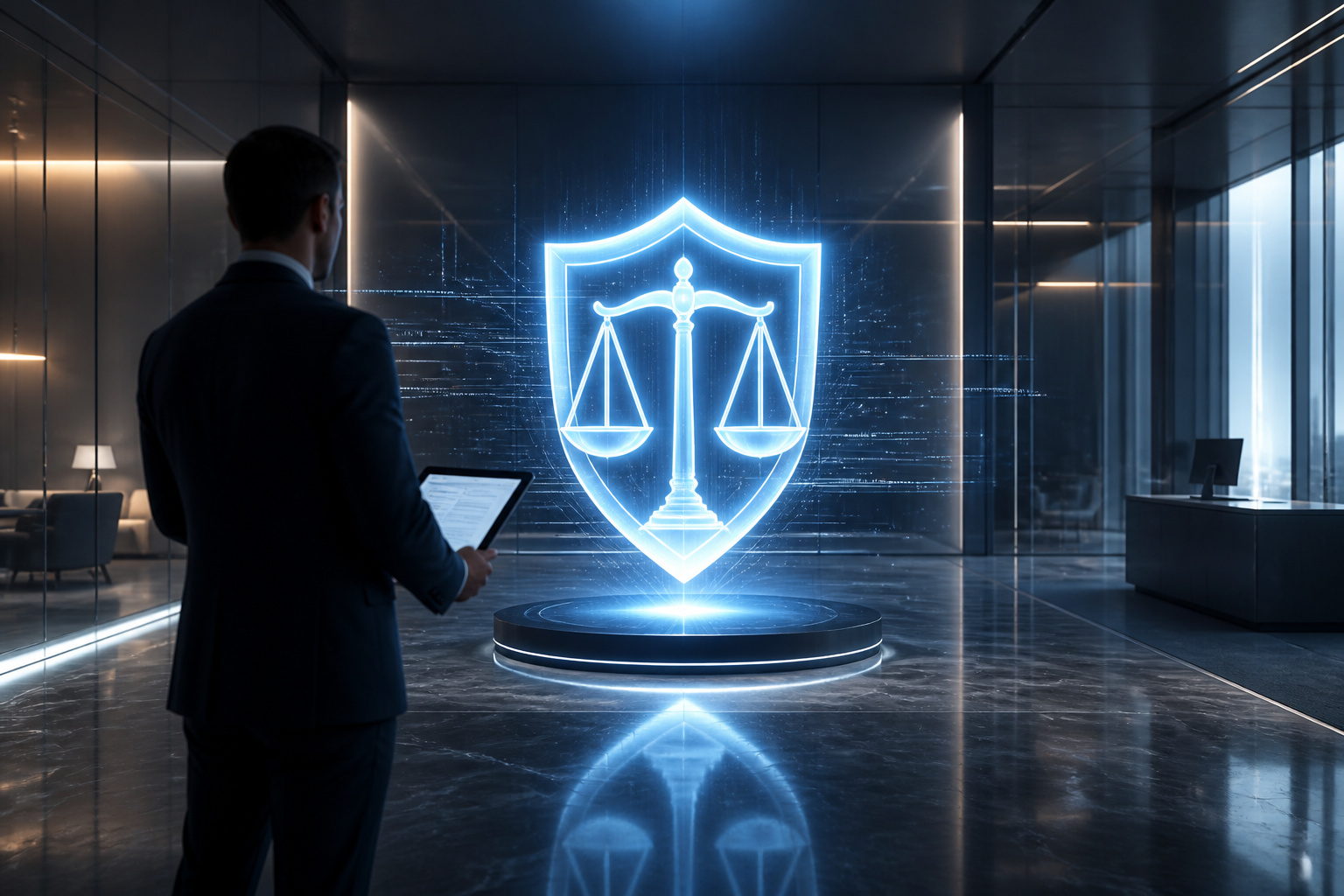 Symbole de justice futuriste